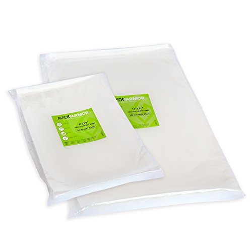 Click Here to See More Images 100 Vacuum Sealer Storage Bags for Food Saver, Seal a Meal Vac Sealers, 50 Each Size Bag: Quart 8