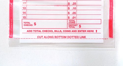 Service Central CA B511A Clear 6 x 9 PermaLok Cash Transmittal bag for Cash Drop, 50 / pack