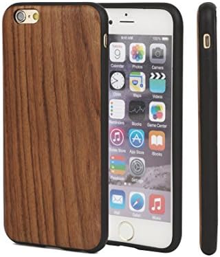 Slim Matte Wood Phone Cover for IPhone 7 Anti Fingerprint Soft Wood Back TPU Cover Case for Apple IPhone 7 (mahogany for i7)