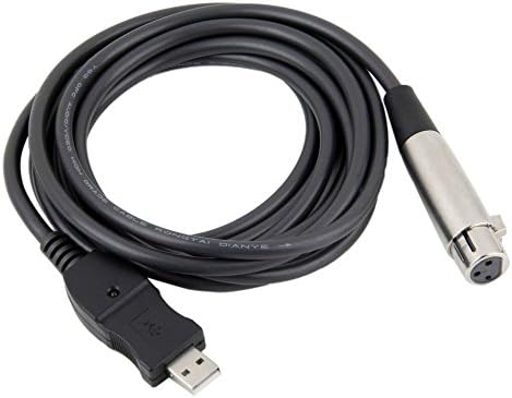 Ozright 10ft/3m XLR Female to USB 2.0 Cable Instruments/Microphones - Black