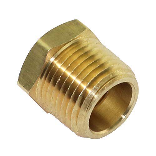 KOOTANS NPT Standard 4pcs 1/4" Female Thread to 3/8" Male Thread Pipe Adapter Brass Pipe Fitting, Reducing Hex Nipple