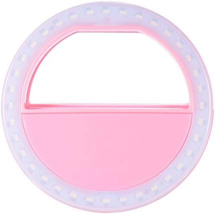 New Selfie Ring Light, 36 LED Selfie Light LED For iPhone 5S SE 6 6S 7 Plus Samsung Galaxy S8 S8+ Sony Motorola,3-Level Brightness LED Clip On For All Smartphones/Tablets (Pink)