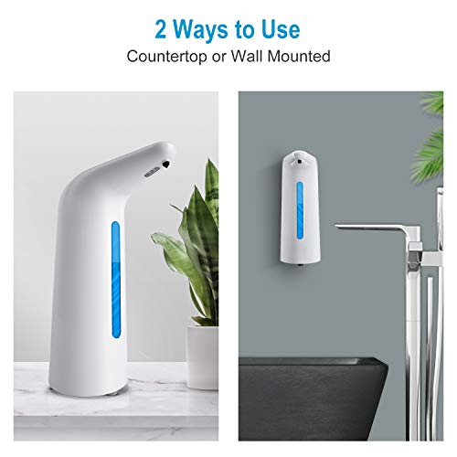 Automatic Soap Dispenser, Touchless Hand Soap Dispenser, Countertop/Wall Mounted Soap Dispenser[17oz / 500ml, Battery Operated] with Infrared Motion Sensor Waterproof Base for Office, Station etc.