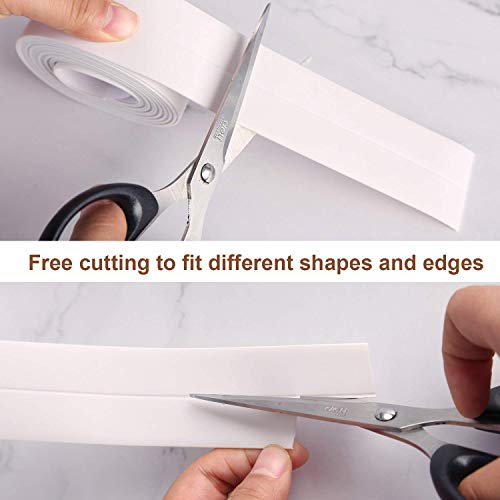 FOCCTS 2pack Bathtub Caulk Strip 1-1/2" x 11' - Almond White Self Adhesive Waterproof PE Caulking Tape for Bathroom Shower Bath Tub Toilet Wall Window Kitchen Sink Sealing