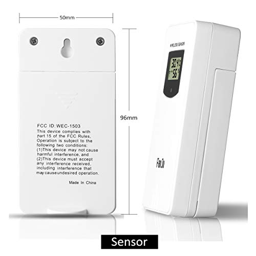 FanJu Color Weather Station with Temperature and Humidity Monitor, Weather Forecaster, Alarm Clock, Moon Phrase (Yellow)