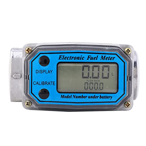 Digital Meter Diesel Fuel Flowmeter High Accuracy 1-Inch NPT Thread Turbo Meter for Diesel, Kerosene and Gasoline(Blue)
