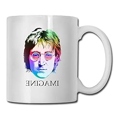 MQJJ Cups Tasse à café John Lennon Tasse de voyage blanche fine de taille unique - Les Beatles, Paul McCartney, John Lennon, RIngo Starr, George Harrison