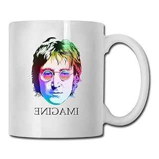 MQJJ Cups Tasse à café John Lennon Tasse de voyage blanche fine de taille unique - Les Beatles, Paul McCartney, John Lennon, RIngo Starr, George Harrison