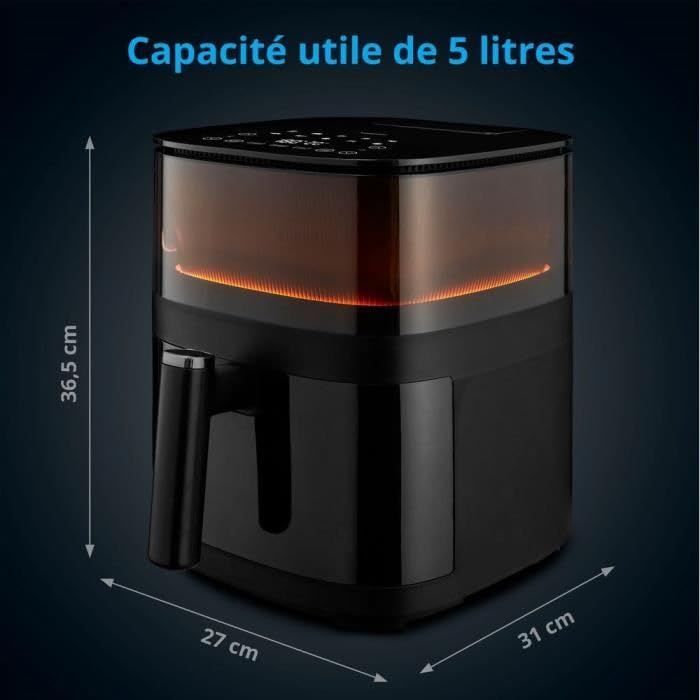 MEDION X10 XL Heißluftfritteuse MD11780 (5 Liter, Airfryer, innovative Wassersprühfunktion für krosse knusprige Speisen, 1.500 Watt, Sichtfenster, Schüttel Alarm,10 Automatikprogramme) 8