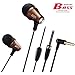 Earbuds with Microphone,Noise Cancelling in ear Headphones Stereo Sound Strong Bass(coffee)