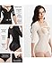 Burvogue Women's Arm Compression Bodysuit Butt Lift Body Shaper (Large, Black)