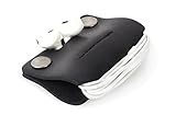 Handmade Italian Genuine Leather Earbuds Case TANGLE-FREE Earphones Holder Storage Pouch Practical Earbud Organizer Cord Wrap Winder Earphone Cable Manager
