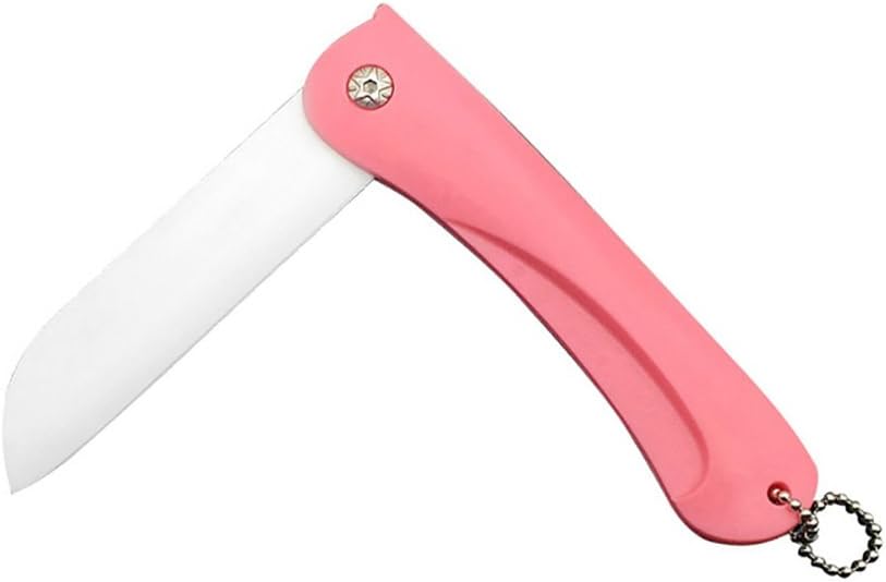 KOFERY Mini Pocket Knife Folding Ceramic Fruit Knife 3 Inch with Colourful ABS Handle (Pink)