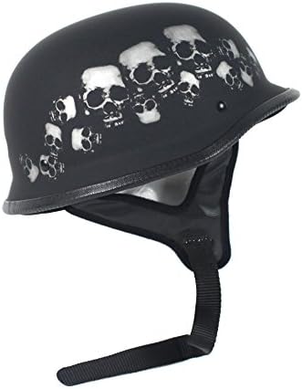 DOT Certified German Style Skull Pile Motorcycle Helmet (XL, Skull Pile)
