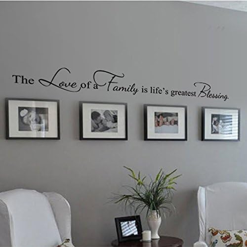 Family Decoration Wall Decal Couple Wall Stickers Living Room Wall Quotes The Love Of A Family Is Life¡¯s Greatest Blessing£¨X-Large,Dark Brown£©