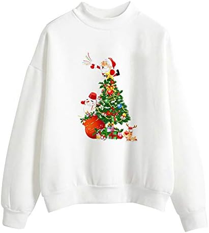 Clearance Sale for Women Tops.AIMTOPPY Women Christmas Print Long Sleeve Ladies Blouse Pullover Tops Shirt Sweatshirt