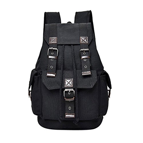 Hot Sale! Clearance! Men Bag,Todaies Men's Women'sTravel Canvas Backpack Rucksack School Satchel Hiking Bag 2018 (30cm(L)43cm(H)20cm(W), Black)
