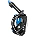 WSTOO Full Face Snorkel Mask,Foldable 180° Panoramic View Snorkel Mask,Anti-Fog Anti-Leak Design with Detachable Camera Mount for Adults & Kids (Black/Blue-Old, L/XL)