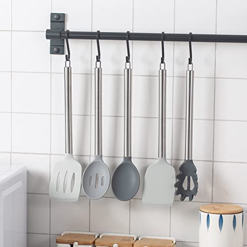 COOK WITH COLOR Silicone Cooking Utensils, 5 Pc Kitchen Utensil Set