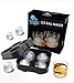 The North Pole Ice Ball Maker Mold, Creates 4 x 4.5 cm Whiskey Ice Balls, Premium Silicone Flexible Tray, Black