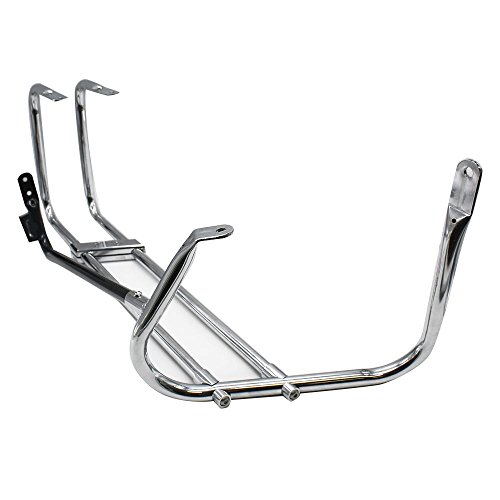 Chrome motorcycle Rear Heavy duty Saddlebag Bracket Guard Bars Rail For