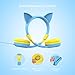 iClever Kids Headphones – Cat-Inspired Wired On-Ear Headphones Kids, Adjustable 85/94dB Volume Control, Food Grade Silicone, Lightweight – Childrens Headphones Microphone, Blue/Yellowthumb 2