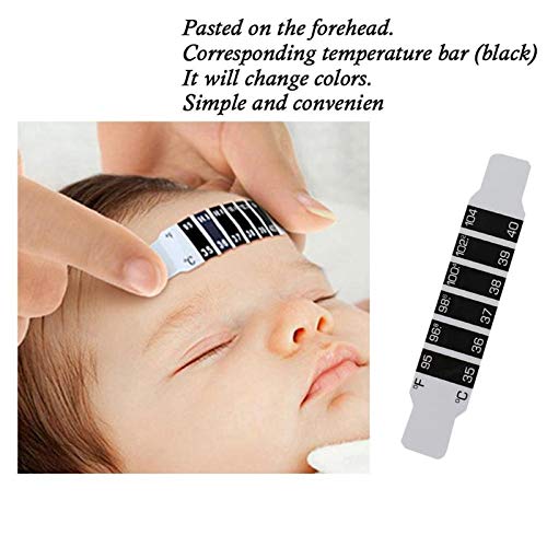 Forehead Thermometer Strips,Reusable Fever Thermometer Strip,Adhesive Checking Thermometer Strip