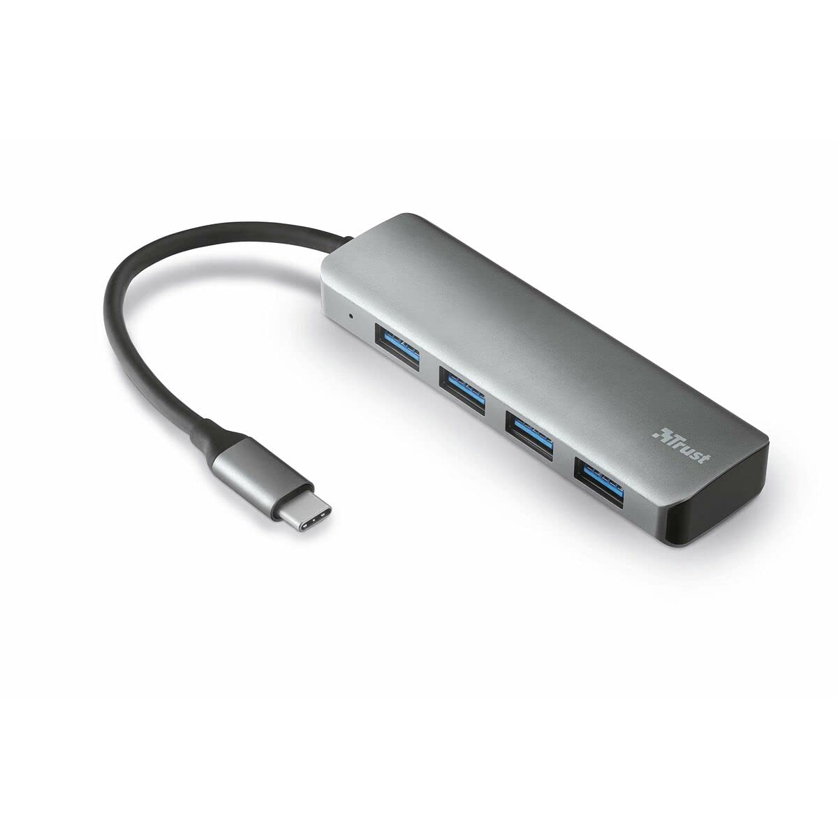 Trust Halyx USB-C To 4 Port USB-A 3.2 Gen 1 Hub - Grey