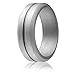 ROQ Silicone Wedding Ring for Men, 4 Packs & Singles Silicone Rubber Wedding Bands - Step Edge Sleek Design - Metallic, Black and Camo Colors