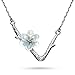 JEWME 925 Sterling Silver Cherry Blossoms Pendant Necklace Sakura Collarbone Chain Jewelry