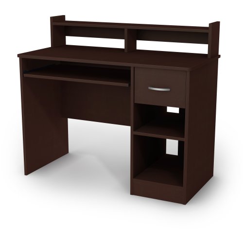 South shore axess desk with keyboard tray, chocolate