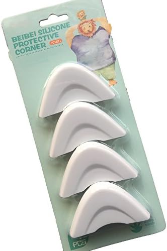 Soft Silicone Edge &amp; Corner Guards,Baby Safety Corner Protectors, Pre-Taped Child Proof Corner Safety Bumpers Table Guards Cover, 4 PACK (White)