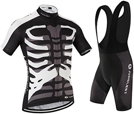 (3D pad)(Type:Set(Black Bib) size:XL) breathable Men Short windbreaker Fashion Cycling Jersey perspiration Sleeve vest Jerseys performance For