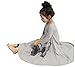 FTSUCQ Girls Casual Swing Special Occasion Printed Cotton Loose Maxi Dresses,120(5-6Y),Grey