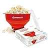 Collapsible-Silicone-Microwave-Hot-Air-Popcorn-Popper-Bowl-with-Lid-and-Handles-Red Collapsible Silicone Microwave Hot Air Popcorn Popper Bowl With Lid and Handles (Red)
