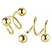 Charisma 16G Stainless Steel Twist Ear Plug Earring Spiral Helix Stud Lip Nose Ring Body Piercing Jewelry 3 Pairs Set