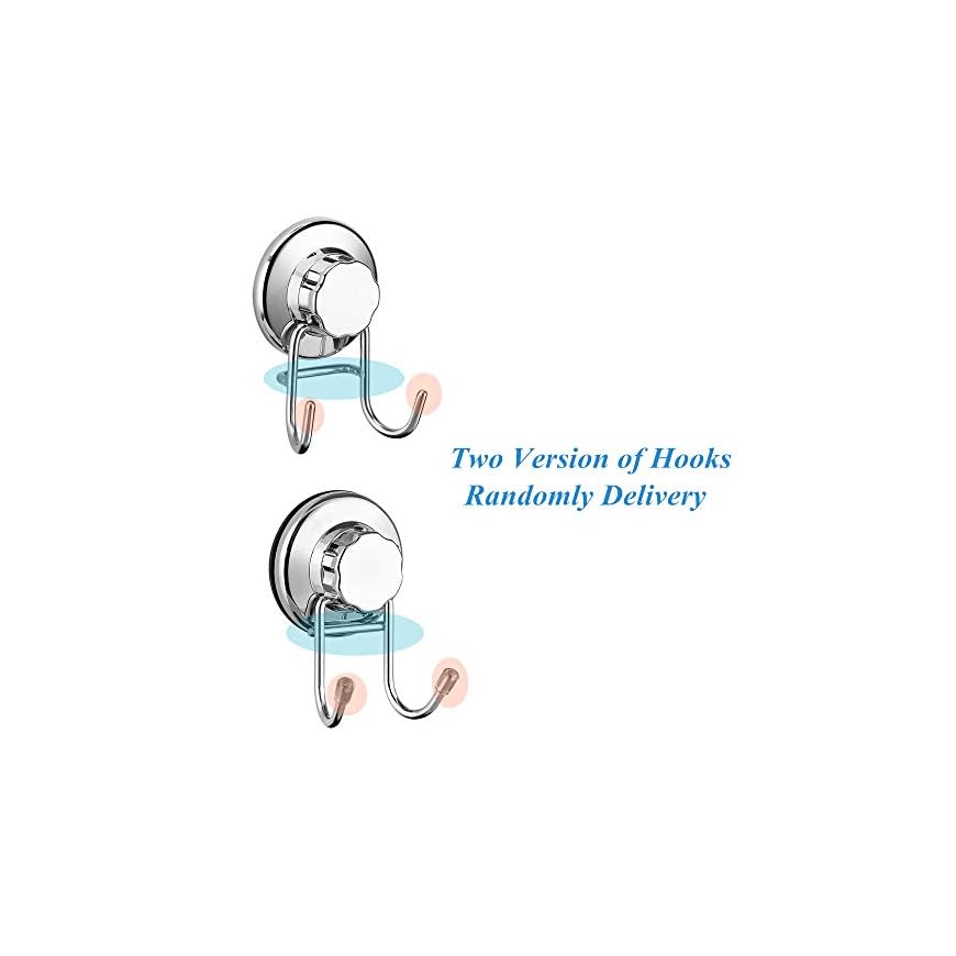 Gancho doble de acero inoxidable y ventosas, resistente y de fácil