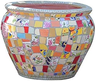 Tritow Characteristic Mexico Mosaic Ceramics Outdoor Flower Pot Household Color Rural Process Pattern Creative Plant Pot Decor Desktop Windowsill Bonsai Pots Wedding Birthday Indoor Planters