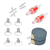 Uniclife Aquarium Air pump Accessories Set for Fish Tank, 2 Air Stones, 2 Check Valves, 4 Connectors and 6 Suction Cups