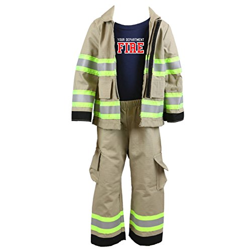 Personalized Firefighter Toddler Full TAN 3-Piece Outfit (5/6)