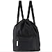 Zmart Dry Wet Separated Swimming Bag Portable Drawstring Backpack Waterproof Gym Sports Pool Beach Gear Bagpack for Men Women Boys and Girls - Black