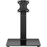 WKWKER Universal TV Stand for 13-32inch LED LCD Table Top Television Stand with 45 Degree Height Adjustable Swivel TV Stand Mount with Tempered Glass Base Max VESA 100x100mm