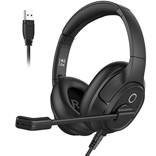EKSA Headset with Microphone for Laptop, Wired