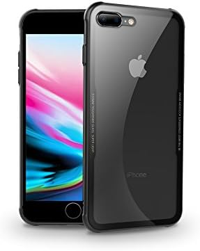 iPhone 7P/ iPhone 8P Phone Case ,Soft Grip Matte Finish TPU +0.55mm Tempered Glass Back Panel Hybrid Ultra- [ Slim Fit ] Protect Cover Shock Absorption Back-Transparent Bumper for iPhone 7P / 8P