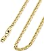 FIBO STEEL 4mm Stainless Steel Rope Chain Necklace for Men 26 inches Gold-tone