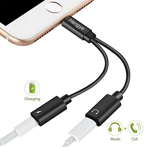 iPhone 7 8 X Plus Adapter Dual Lightning Charger and Headphone Jack Audio Apple Earphone Splitter Cable