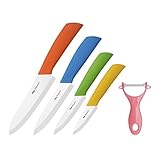 May Fifteenth 5 Pieces Multi Color Ceramic Cutlery Kitchen Knives set with Fruit Peeler MF-1718K