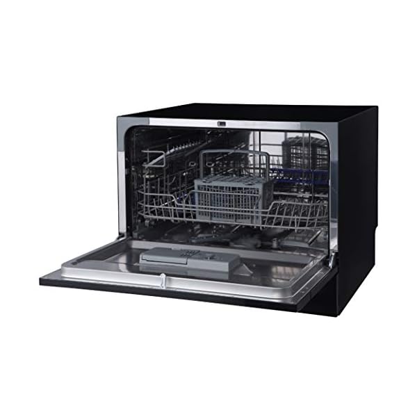 Russell-Hobbs-RHTTDW6B-Compact-Table-Top-Dishwasher-with-6-programmes-6-place-settings-Eco-mode-Quick-mode-Delay-Timer-Black Russell Hobbs RHTTDW6B Freestanding Compact Dishwasher, Eco mode, 6 place_settings, Black, Noise level: decibels 52