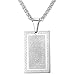 U7 Islamic Quran Inscription Square Pendant Stainless Steel Chain Muslim Jewelry Allah Necklace