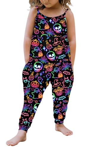 Yousie Toddler Girl Halloween Clothes Pumpkin Neon Outfit Romper… at Amazon